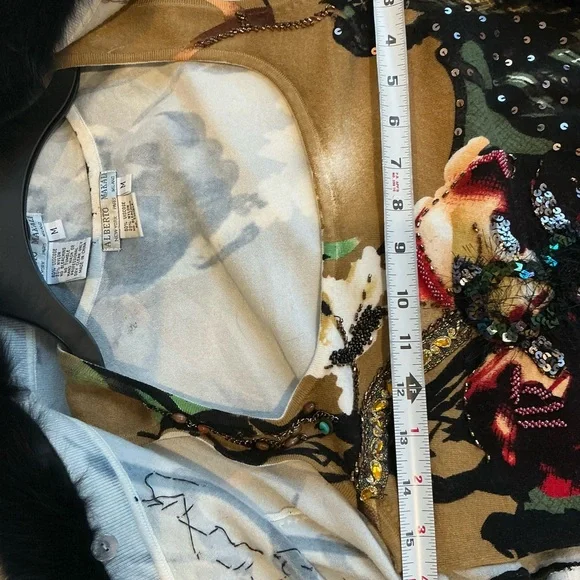 Alberto Makali Art-to wear floral beaded sequin sweater set - Picture 8 of 9